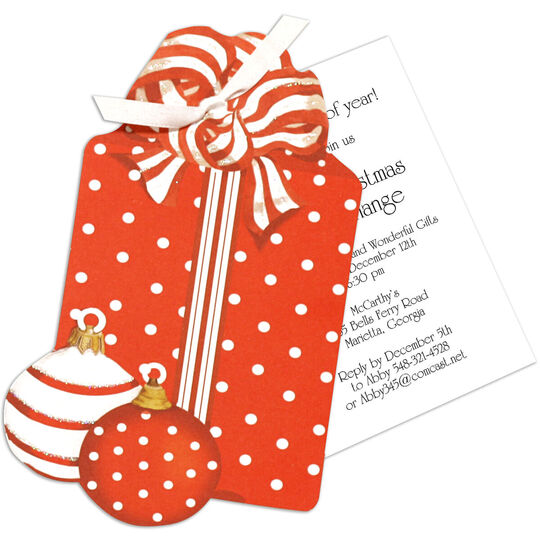 Christmas Present Die-cut Invitations